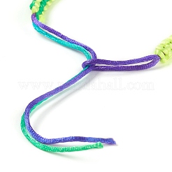 Fabrication de bracelets réglables tressés en polyester couleur arc-en-ciel pour femmes&nbsp;BJEW-F454-02