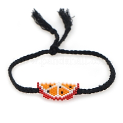 Bracelet à maillons de pastèque en graines de verre&nbsp;BJEW-P269-16