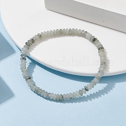 Braccialetti elasticizzati con perline rondelle di labradorite bianca naturale&nbsp;BJEW-JB09980-04