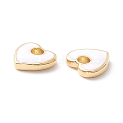 Abalorios de esmalte de latón ecológicos chapados en rack&nbsp;KK-D073-04G-NR