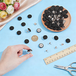 48 set di bottoni rotondi piatti in alluminio rivestiti in poliestere&nbsp;DIY-NB0016-27