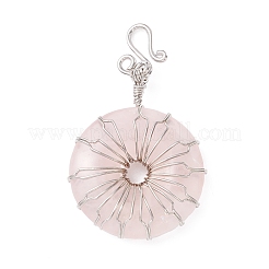 Natürlichen Rosenquarz große Anhänger&nbsp;G-P459-01P-G