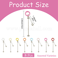 8 pezzo di ciondolo decorativo con perline in barra di ferro&nbsp;HJEW-YW00431