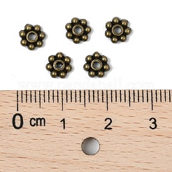 Perles d'alliage de style tibétain perles d'espacement de marguerite&nbsp;X-LF1249Y-01AB-RS