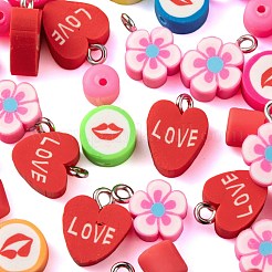 Perline di argilla polimerica fatte a mano a tema San Valentino&nbsp;CLAY-LS0001-14