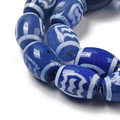 Fili di perline dzi blu in stile tibetano&nbsp;TDZI-NH0001-C13-01