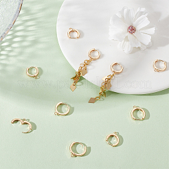 20 pièce de 2 boucles d'oreilles créoles en laiton de style&nbsp;KK-AR0003-24