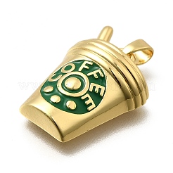 Pendentifs d'émail en laiton &nbsp;X-KK-Z093-10G
