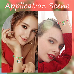 Weihnachtsmotiv DIY-Armband-Sets aus Glas- und Kunststoffperlen&nbsp;DIY-SC0028-18