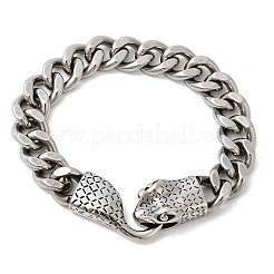 304 Edelstahl Cuban Link Kettenarmbänder für Unisex&nbsp;BJEW-A092-03P