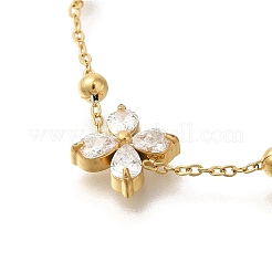 Bracciali in acciaio inossidabile 304 con maglie in zirconia cubica&nbsp;STAS-Z103-02G-02