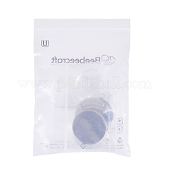 Cabochon-Fassungen für Anhänger aus Edelstahl 304 und klarem halbrundem Glascabochon&nbsp;STAS-X0017-12P-18mm