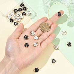 24pcs 24 estilos colgantes de esmalte de aleación chapados en oro claro&nbsp;ENAM-FS0003-87