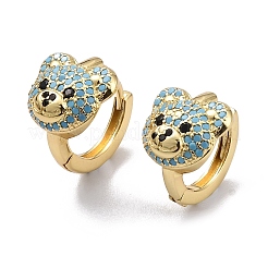 Orecchini a cerchio da donna in ottone con zirconi cubici placcati a cremagliera&nbsp;EJEW-K245-02G