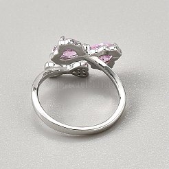 Bagues de manchette en laiton micro pavé de zircone cubique pour femmes&nbsp;RJEW-WH0002-40B