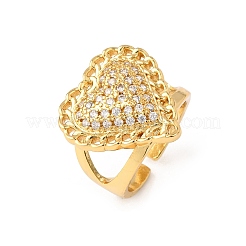 Bagues de manchette réglables en laiton avec micro pavé de zircones cubiques pour femmes&nbsp;RJEW-B139-08G-01