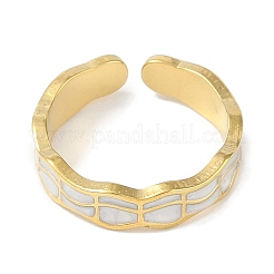 Ionenplattierung (IP) 304 Edelstahl Emaille Manschette Fingerringe&nbsp;RJEW-L107-087G-01