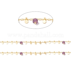 Chaînes de perles de colonne d'améthyste naturelle&nbsp;CHC-K012-01G-02