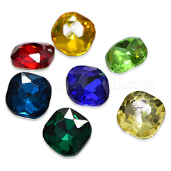 Gedruckte Rückseite Glasstrassstein Cabochons&nbsp;RGLA-A003-14x7mm-M
