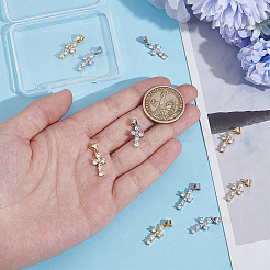10 pièces 2 couleurs laiton micro pavé pendentifs zircone cubique&nbsp;ZIRC-WR0001-09