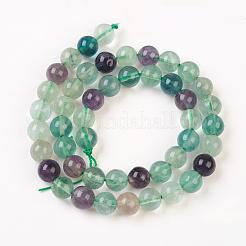 Natürliches Fluorit Perlenstränge&nbsp;G-D840-56-8mm-AB