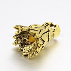 Tibetischen Stil Legierung Tier 3d Drachenkopf-Perlen&nbsp;PALLOY-A063-04AG