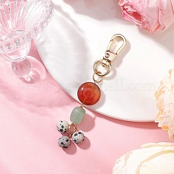 Pendentifs décoratifs en perles d'agate rouge naturelle&nbsp;HJEW-JM02407-02