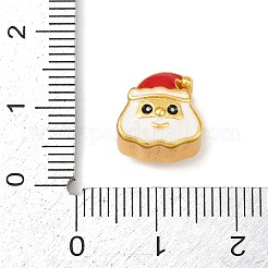 Cuentas europeas de latón esmaltado para Navidad&nbsp;KK-F922-03A-G