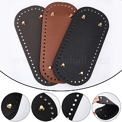 3 stücke 3 farben oval pu leder stricken häkeln taschen nagel boden shaper pad&nbsp;DIY-CL0002-16