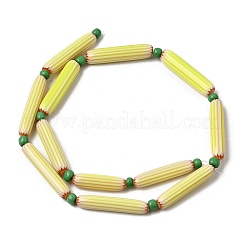 Perles chevron en fil de verre faites à la main&nbsp;LAMP-Z019-01-07
