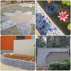 500 g 4 Stile Mosaikfliesen Porzellan Cabochons&nbsp;DIY-SP0007-73
