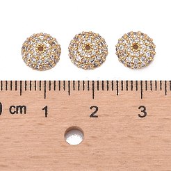 Apetalous halbrund / Kuppel Messing Mikro ebnen Zirkonia Perlkappen&nbsp;ZIRC-D062-G