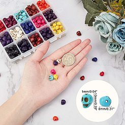 Halloween-Thema gefärbte synthetische türkisfarbene Perlenstränge&nbsp;G-GA0001-04