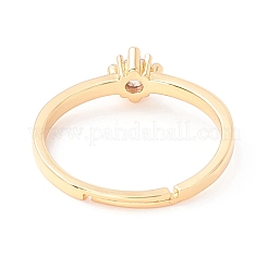 Bague réglable en zircone cubique étincelante&nbsp;RJEW-I078-29G-NR