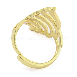 Bague de manchette ouverte en laiton à géométrie creuse pour femme&nbsp;RJEW-Z046-01G