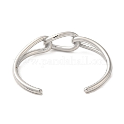 Bracelets manchettes enroulés en fil d'acier inoxydable 304 anti-ternissement&nbsp;BJEW-Q773-06A-P