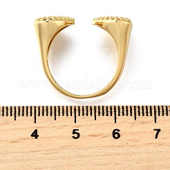 Offene Manschettenringe aus Messing mit Mikropavé-Kubikzirkonia für Damen&nbsp;RJEW-K292-04G