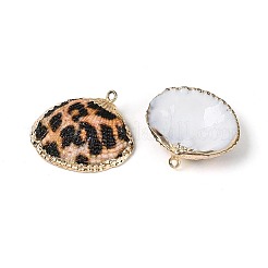 Peinture en aérosol et galvanoplastie pendentifs en coquille de mer naturelle&nbsp;SSHEL-N042-17