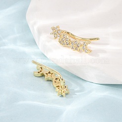 Boucles d'oreilles à clous en laiton pavé de zirconiums cubiques&nbsp;KK-CBAA351-11G