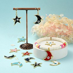 20 pièces 10 pendentifs en émail en alliage de placage de style&nbsp;ENAM-SZ0002-61