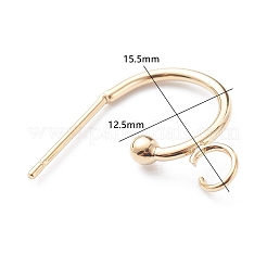 Pendientes de medio aro de acero inoxidable 304&nbsp;LS-STAS-Z028-B02-G