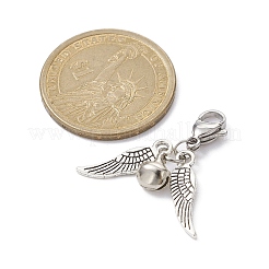 Ailes en alliage et décoration pendentif cloche en fer&nbsp;HJEW-JM01309-02