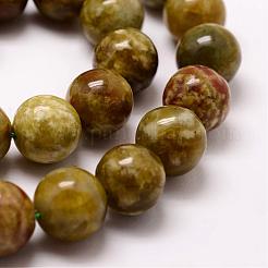 Runde natürlichen Drachenblut Jaspis Perlen Stränge&nbsp;G-K072-8mm