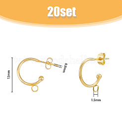 20 Stück Ohrstecker aus 304 Edelstahl&nbsp;FIND-HY0001-62