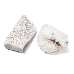 Ornements de grappe de cristal de quartz druzy naturel galvanisé&nbsp;RABO-PW0001-179A