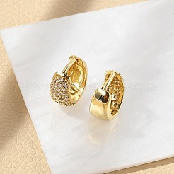 Messing Micro Pave klare Zirkonia Creolen&nbsp;EJEW-M077-20G