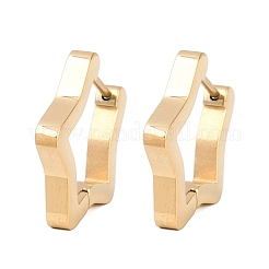 Orecchini a cerchio a forma di stella in acciaio inossidabile 304&nbsp;EJEW-I320-26G-02