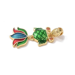Pendentifs d'émail en laiton &nbsp;KK-Z124-02G-02