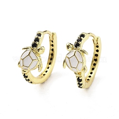 Micro ottone spianare zirconi Orecchini a cerchio&nbsp;EJEW-C136-01B-02