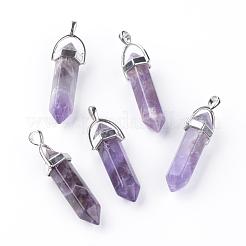 Natürliche Amethyst-Doppelend-Spitzen-Anhänger&nbsp;G-S240-10